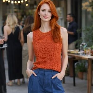 Esqualo Knit Sleeveless Top Lined NWOT